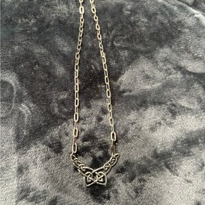 Celtic Knot Pendant Necklace – Silver-Tone Statement Chain